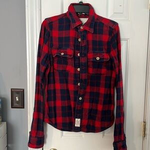 Men’s Abercrombie & Fitch Plaid Heavy Shirt Size Medium